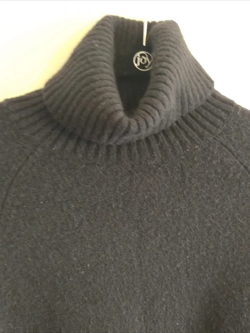 J.Crew Women's Cashmere Black Turtleneck Sweater Classic Ribbed Neck